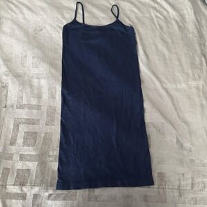 Daisies Slip Womens Medium Navy Blue Full Seamless Stretch Nylon Spandex Bodycon